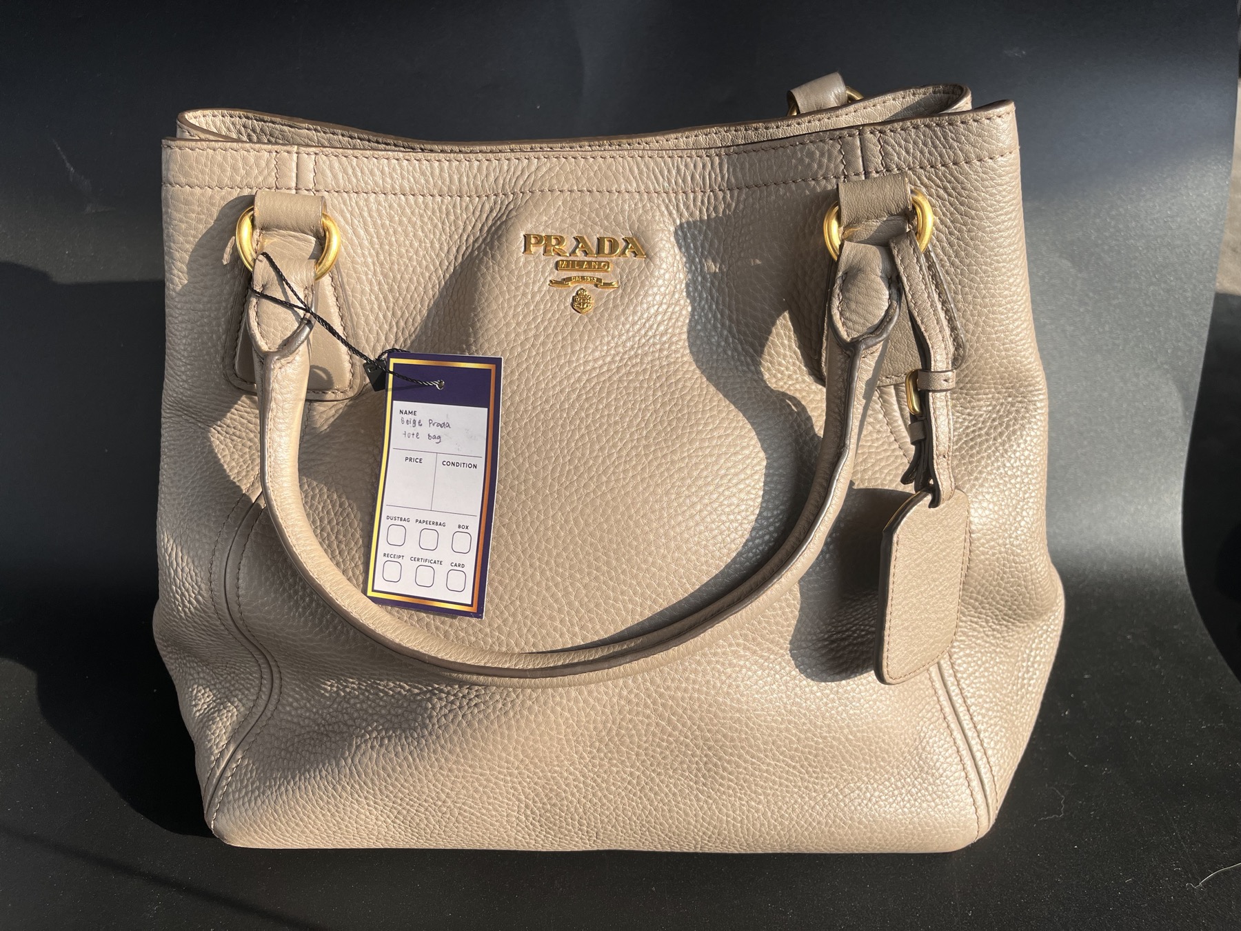 Prada Prada Vitello Daino leather tote bag